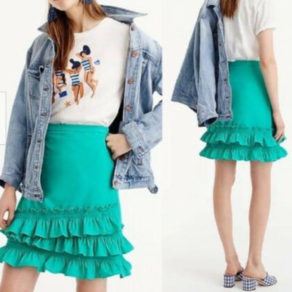 J.Crew Ruffled Cotton Skirt